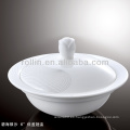 Sanos duradero de porcelana blanca horno de arena de plata segura vajilla